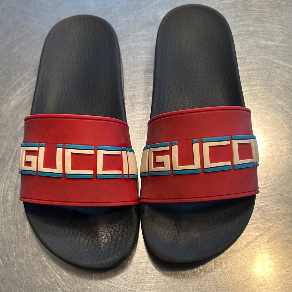 Gucci Red and Blue Men's Slides
